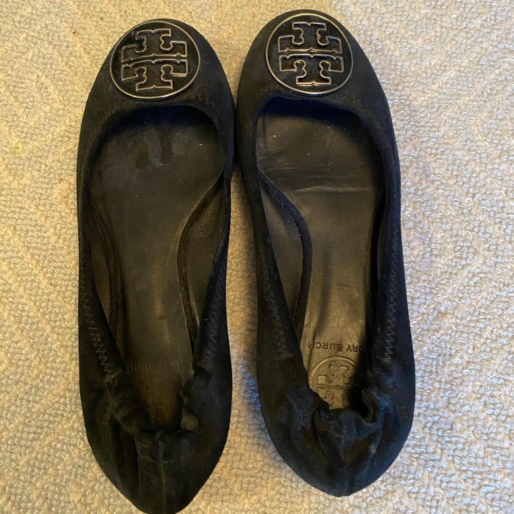Tory Burch black suede flats